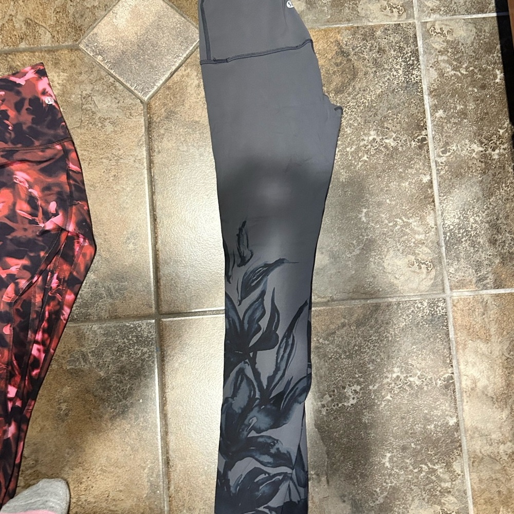 lululemon athletica Black Floral Leggings